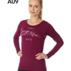 Damska koszulka z wełną merino z długim rękawem OUTDOOR WOOL PRO