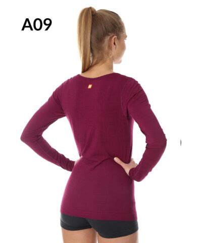 Damska koszulka z wełną merino z długim rękawem OUTDOOR WOOL PRO